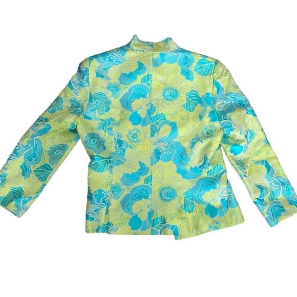 Flores And Flores Green And Blue Floral Blazer Lined SZ 100 Bright, MY23 - Picture 2 of 11